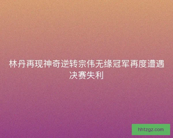 林丹再现神奇逆转宗伟无缘冠军再度遭遇决赛失利
