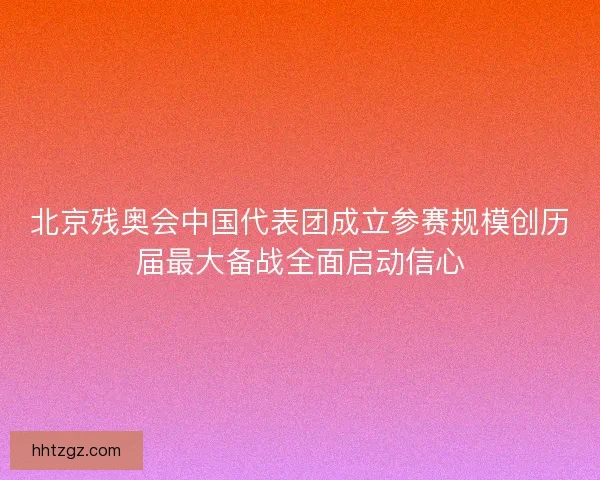 北京残奥会中国代表团成立参赛规模创历届最大备战全面启动信心 北京残奥会中国代表团成立参赛规模创历届最大备战全面启动信心